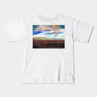 Fields Under a Swirling Sky Kids T-Shirt